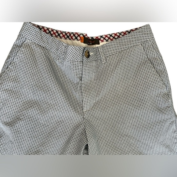 Ben Sherman Men’s 10” Cotton Shorts Navy & White Print Size 30 - Picture 2 of 7